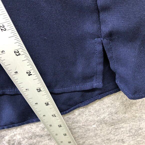 Eloquii Cami Top Womens 16 Navy Blue V-Neck Flowy Chiffon - Picture 6 of 10